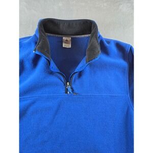 Foot Locker Quarter 1/4 Zip Mens XL Blue Fleece Pullover Sweatshirt Pockets Y2K